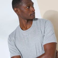 T-Shirt, Hemd En Polo<Blancheporte T-shirt met ronde hals en korte mouwen chiné azuurblauw