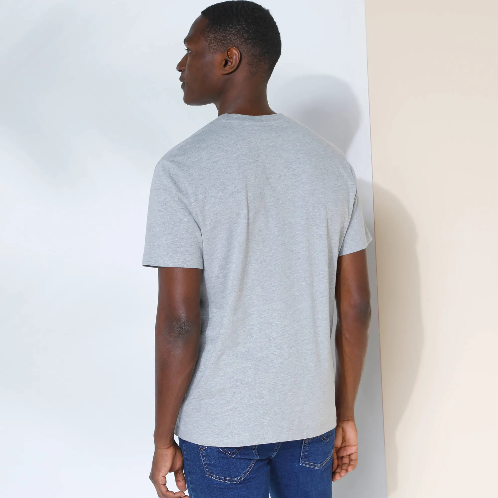 T-Shirt, Hemd En Polo<Blancheporte T-shirt met ronde hals en korte mouwen chiné azuurblauw