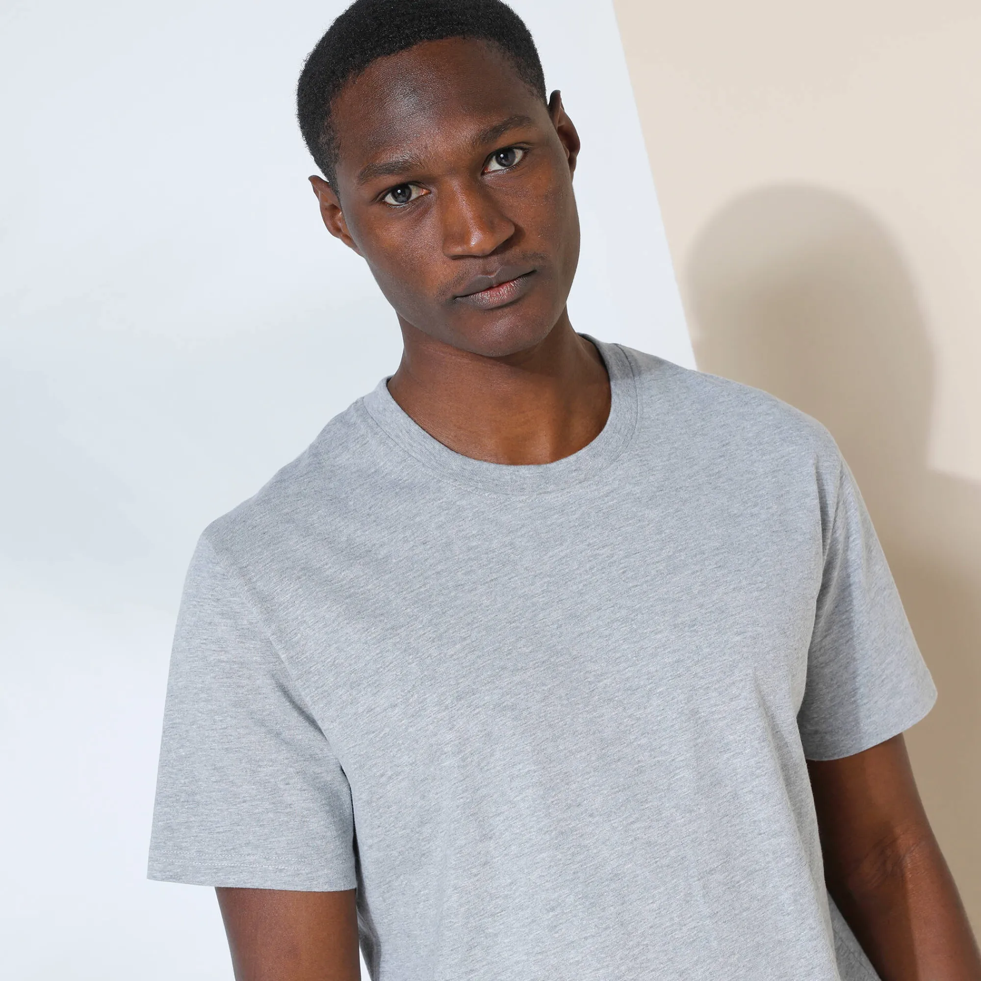 T-Shirt, Hemd En Polo<Blancheporte T-shirt met ronde hals en korte mouwen chiné azuurblauw
