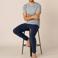 Ondergoed<Thermoperle T-shirt met ronde hals en korte mouwen in katoen - herenondergoed, set van 2 chiné grijs