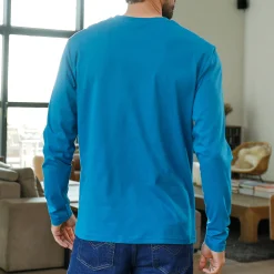 T-Shirt, Hemd En Polo<Blancheporte T-shirt met ronde hals en lange mouwen - set van 3 blauw + bruin + grijs