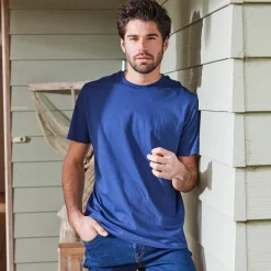 T-Shirt, Hemd En Polo<Blancheporte T-shirt met ronde hals en korte mouwen - set van 3 bordeaux + marine + blauw