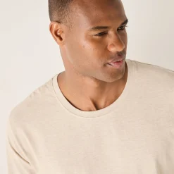 T-Shirt, Hemd En Polo<Blancheporte T-shirt met ronde hals en lange mouwen - set van 3 aqua + groen + chiné beige