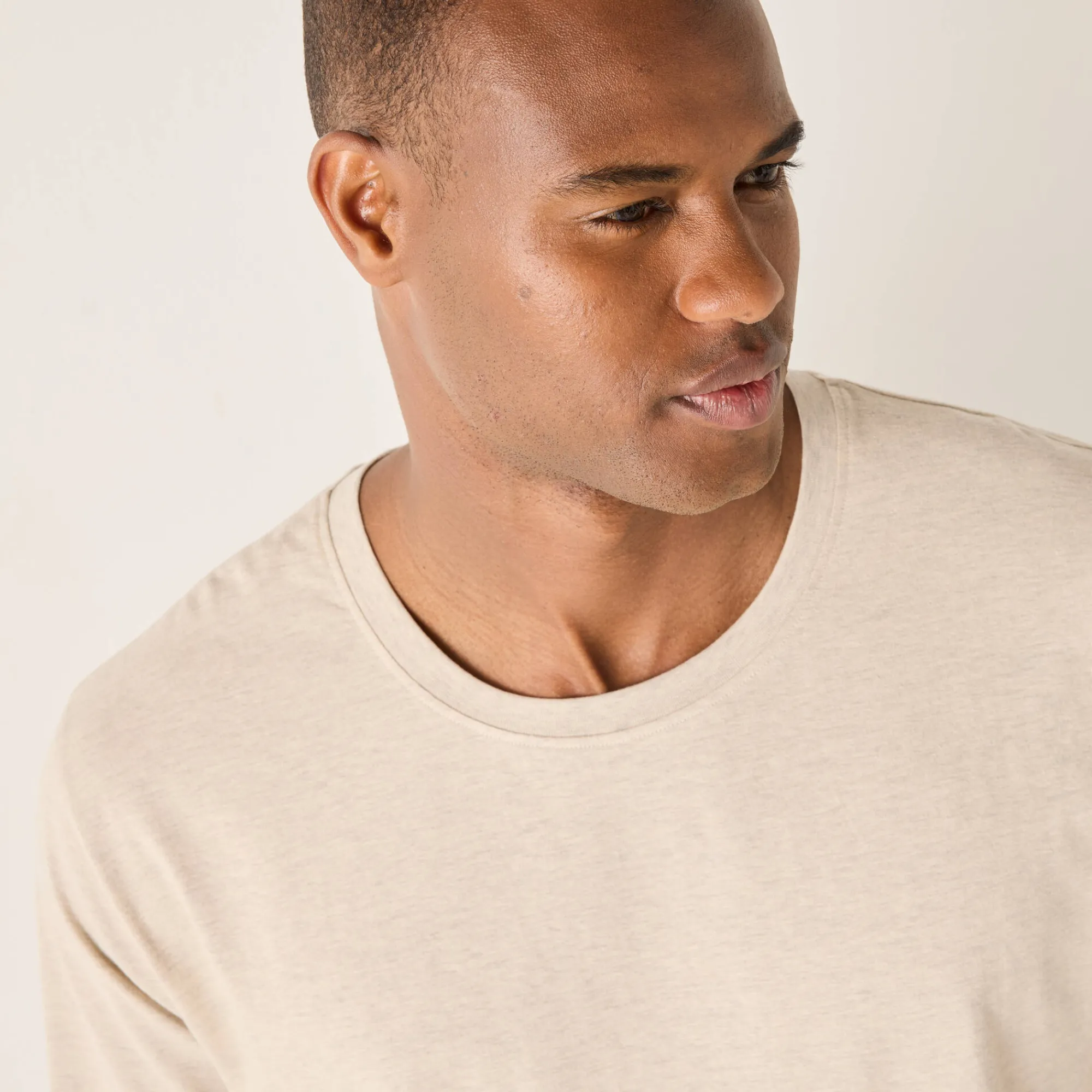 T-Shirt, Hemd En Polo<Blancheporte T-shirt met ronde hals en lange mouwen - set van 3 aqua + groen + chiné beige