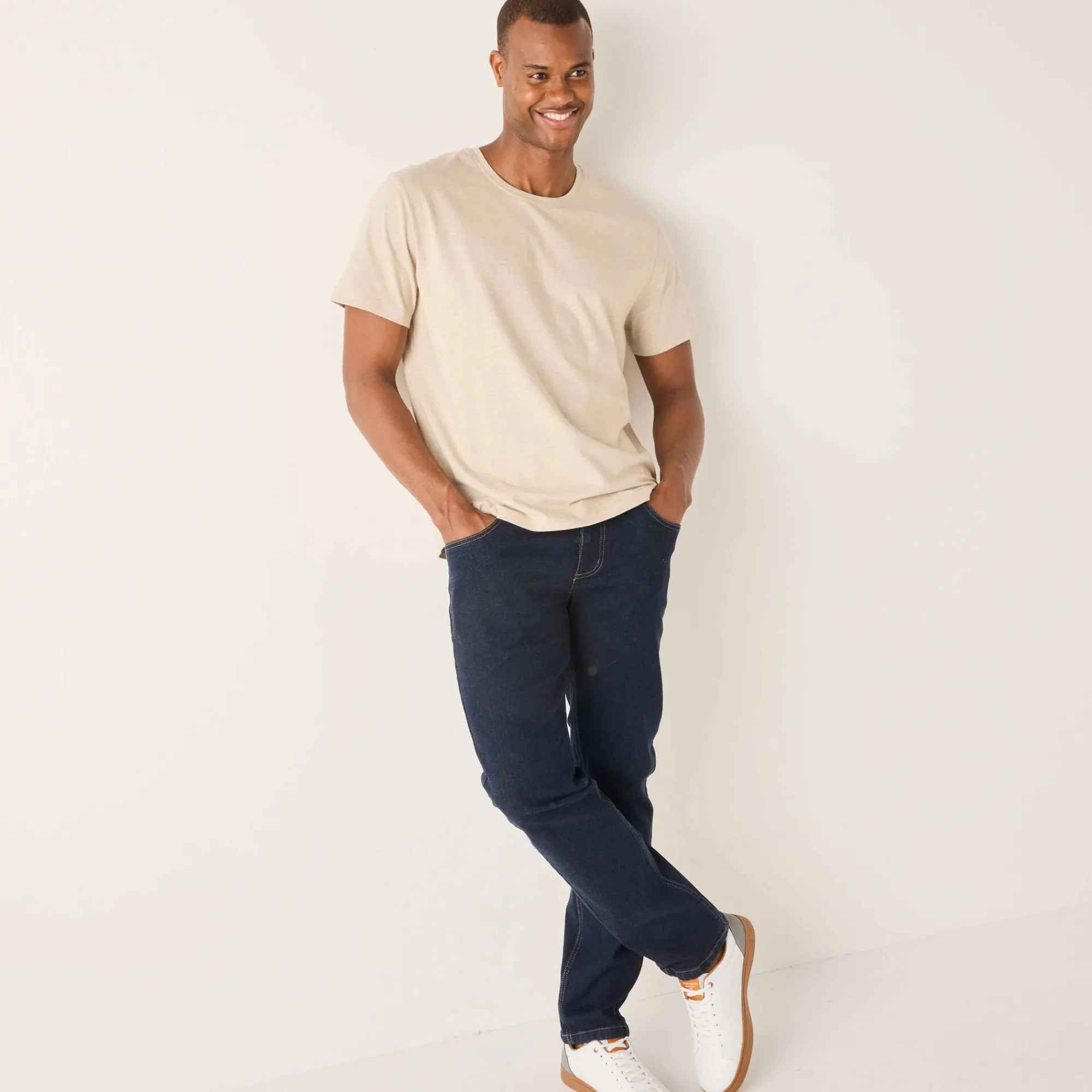 T-Shirt, Hemd En Polo<Blancheporte T-shirt met ronde hals en korte mouwen - set van 3 aqua + groen + chiné beige