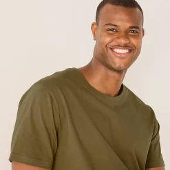 T-Shirt, Hemd En Polo<Blancheporte T-shirt met ronde hals en korte mouwen - set van 3 aqua + groen + chiné beige