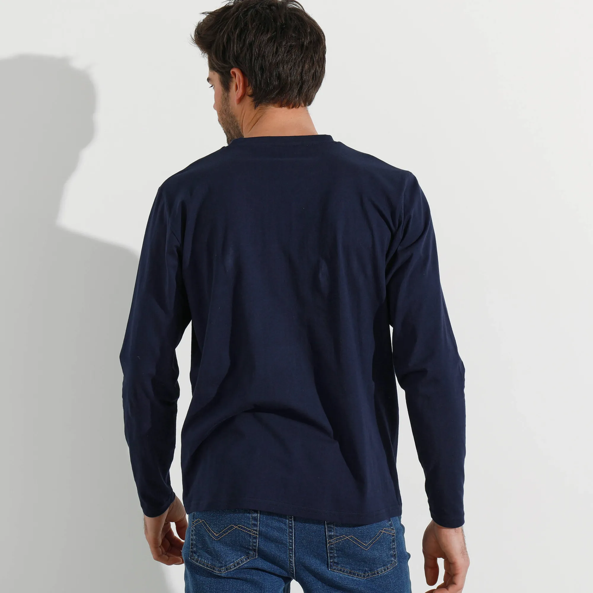 T-Shirt, Hemd En Polo<Blancheporte T-shirt met ronde hals en lange mouwen marine