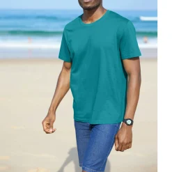 T-Shirt, Hemd En Polo<Blancheporte T-shirt met ronde hals en korte mouwen - set van 3 turkoois + bordeaux + marine