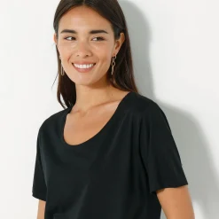 T-Shirt En Topje<Blancheporte T-shirt met ronde hals en korte mouwen zwart