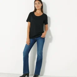 T-Shirt En Topje<Blancheporte T-shirt met ronde hals en korte mouwen zwart