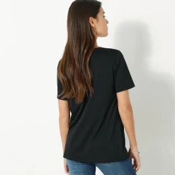 T-Shirt En Topje<Blancheporte T-shirt met ronde hals en korte mouwen zwart