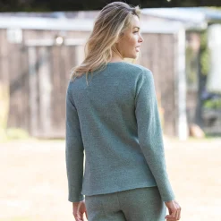 T-Shirt En Topje<Blancheporte T-shirt met ronde hals, geruwd tricot chiné kaki