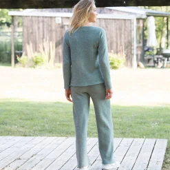 T-Shirt En Topje<Blancheporte T-shirt met ronde hals, geruwd tricot chiné kaki