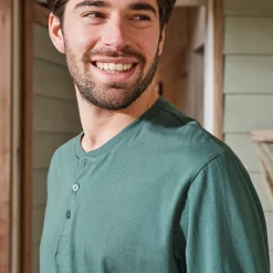 T-Shirt, Hemd En Polo<Blancheporte T-shirt met Tunesische hals en lange mouwen groen