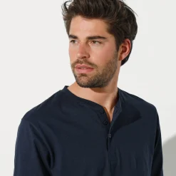 T-Shirt, Hemd En Polo<Blancheporte T-shirt met Tunesische hals en lange mouwen marine
