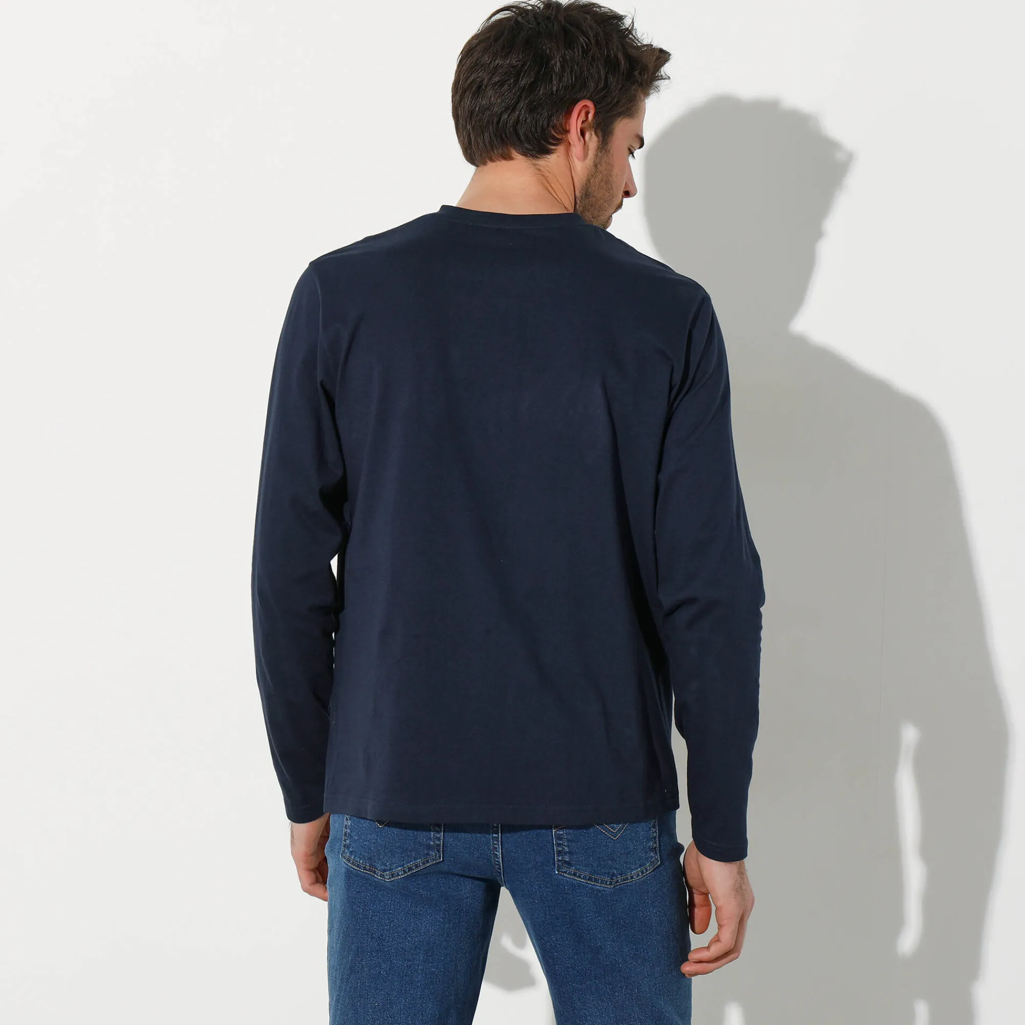 T-Shirt, Hemd En Polo<Blancheporte T-shirt met Tunesische hals en lange mouwen marine