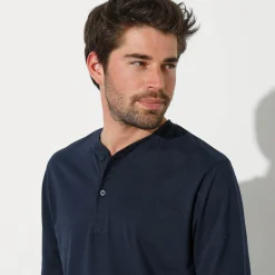 T-Shirt, Hemd En Polo<Blancheporte T-shirt met Tunesische hals en lange mouwen marine