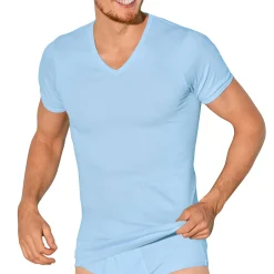 Ondergoed<Eminence T-shirt met V-hals - herenondergoed, set van 2 lichtblauw
