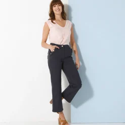 T-Shirt En Topje<Blancheporte T-shirt met V-hals en fantasieknopen poederroze