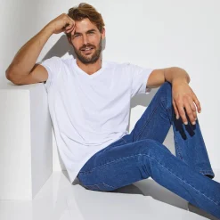 T-Shirt, Hemd En Polo<Blancheporte T-shirt met V-hals en korte mouwen - set van 3 wit