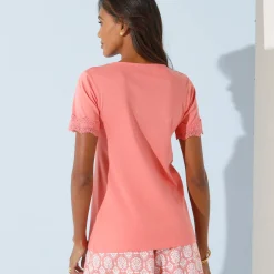 T-Shirt En Topje<Blancheporte T-shirt met vierkante hals koraal