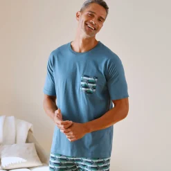 Pyjama En Kamerjas<Blancheporte T-shirt pyjama manches courtes bleu blauw