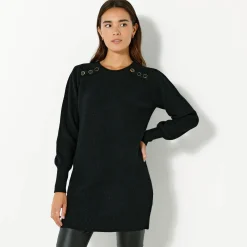Trui En Vest<Blancheporte Tunektrui met fantasieknopen zwart