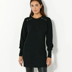 Trui En Vest<Blancheporte Tunektrui met fantasieknopen zwart
