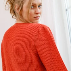 Trui En Vest<Blancheporte Tunektrui met fantasieknopen paprika