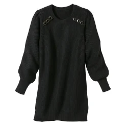 Trui En Vest<Blancheporte Tunektrui met fantasieknopen inktblauw