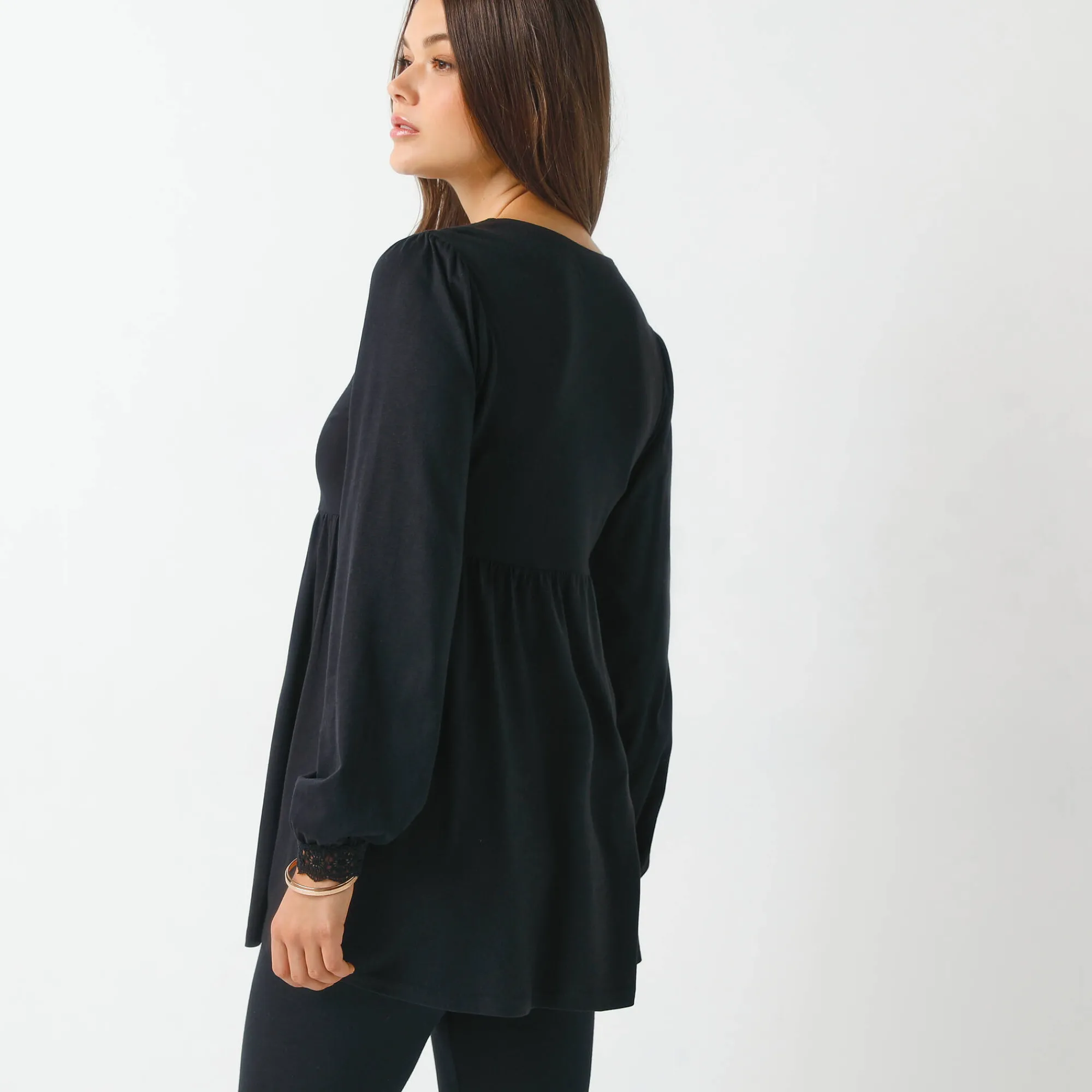 Feestoutfits Dames|T-Shirt En Topje<Blancheporte Tuniek met details in macramé zwart