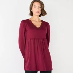 Feestoutfits Dames|T-Shirt En Topje<Blancheporte Tuniek met details in macramé bordeaux