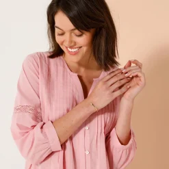 Bloes En Tuniek<Blancheporte Tuniek met knoopsluiting en plooitjes, macramé grijsroze