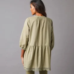 Bloes En Tuniek<Blancheporte Tuniek met macramé en 3/4-mouwen bronskleur
