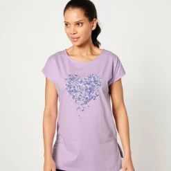 T-Shirt En Topje|Bloes En Tuniek<Blancheporte Tuniek met ronde hals en geplaatste print mauve