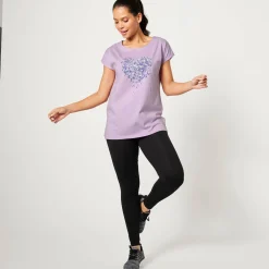 T-Shirt En Topje|Bloes En Tuniek<Blancheporte Tuniek met ronde hals en geplaatste print mauve