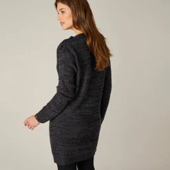 Trui En Vest<Blancheporte Tuniektrui met knoopsluiting en mohairtouch zwart