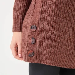 Trui En Vest<Blancheporte Tuniektrui met knoopsluiting en mohairtouch chocolade