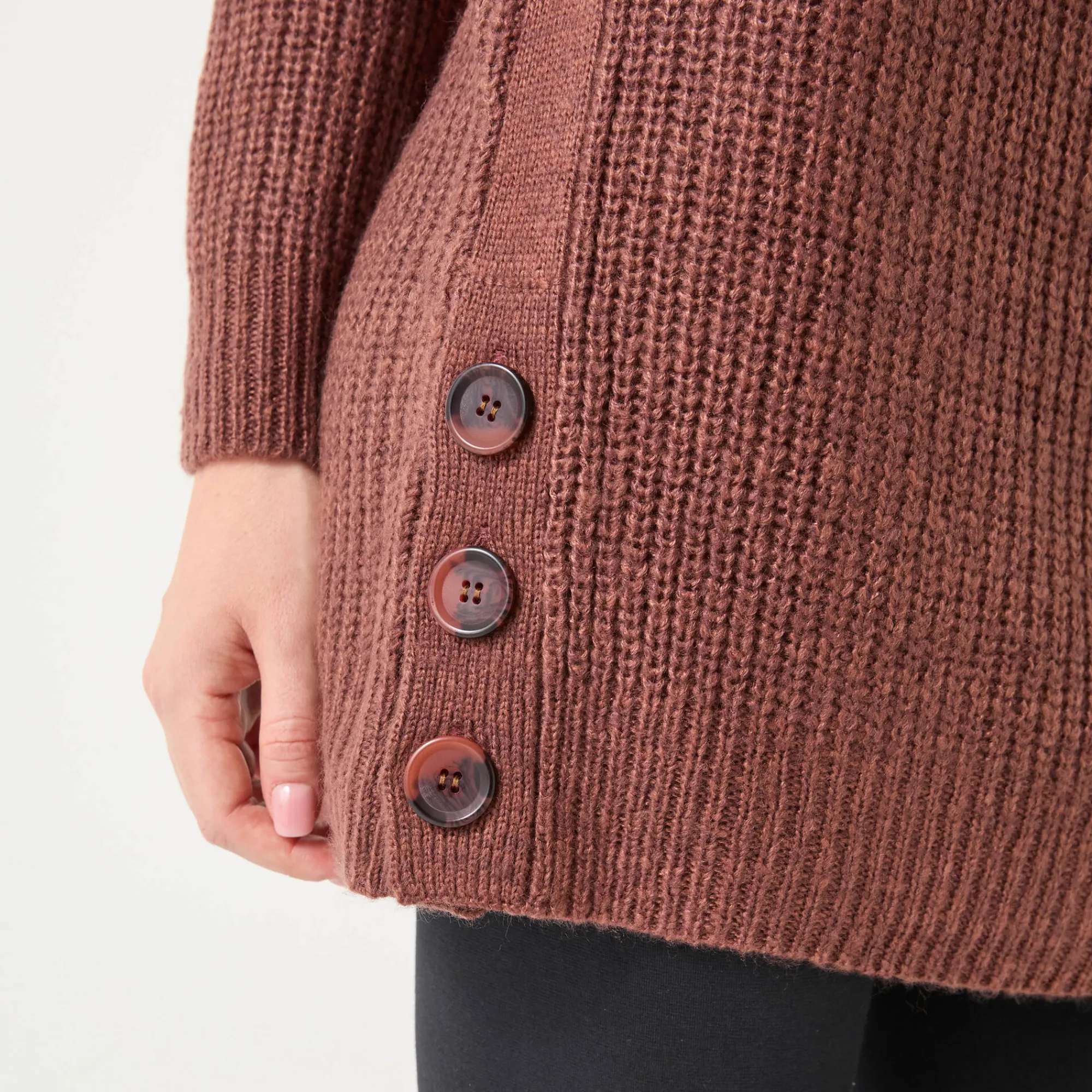 Trui En Vest<Blancheporte Tuniektrui met knoopsluiting en mohairtouch chocolade