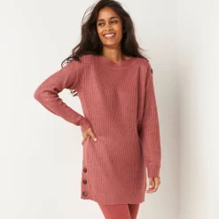 Trui En Vest<Blancheporte Tuniektrui met knoopsluiting en mohairtouch terracotta