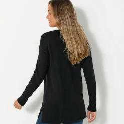 Trui En Vest<Blancheporte Tuniektrui met V-hals zwart