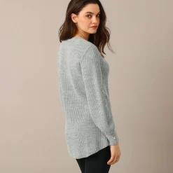 Trui En Vest<Blancheporte Tunietrui in fantasietricot chiné grijs