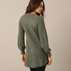 Trui En Vest<Blancheporte Tunietrui in fantasietricot kaki