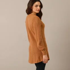 Trui En Vest<Blancheporte Tunietrui in fantasietricot hazelnootbruin