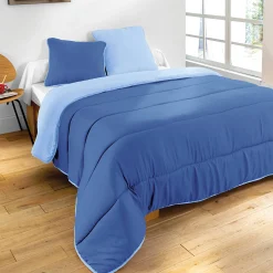 Dekbed<Blancheporte Tweekleurig dekbed in microvezel 500 g/m2 oceaanblauw / hemelsblauw