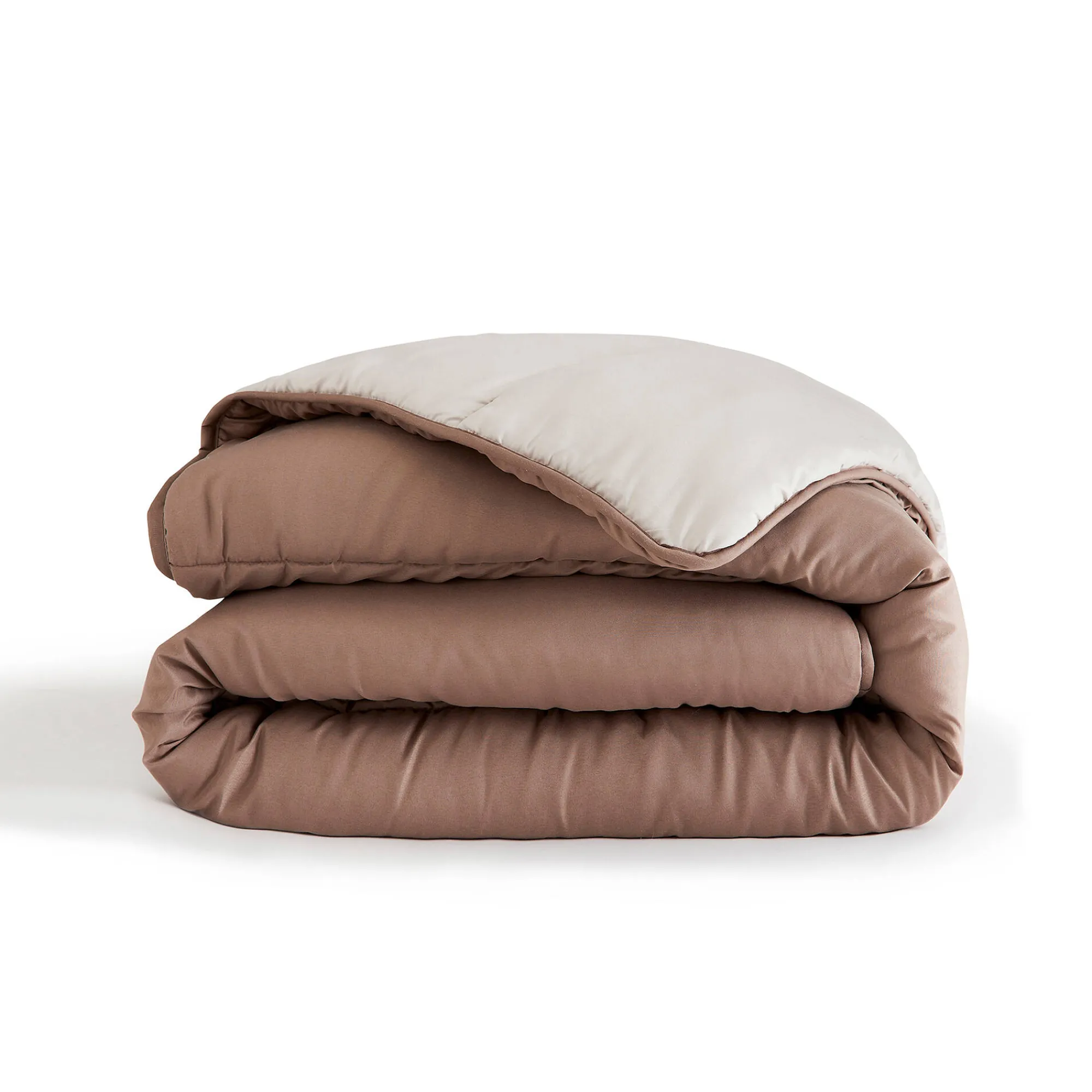 Dekbed<Blancheporte Tweekleurig dekbed in microvezel 500 g/m2 taupe / zandkleur