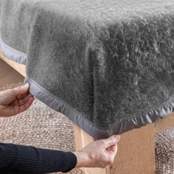 Deken<Blancheporte Tweekleurig deken Courtelle® in halfhoesmodel 420 g/m² donkergrijs