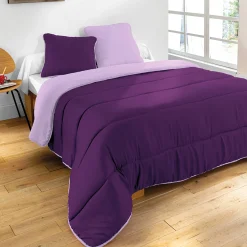 Dekbed<Blancheporte Tweekleurig deken in microvezel 350g/m2 aubergine / parma