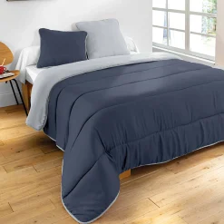 Dekbed<Blancheporte Tweekleurig deken in microvezel 350g/m2 grijs / antraciet