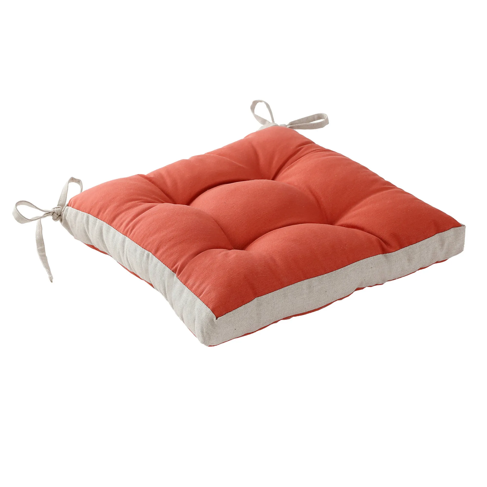 Stoelkussentje<Blancheporte Tweekleurig stoelkussentje - set van 2 terracotta